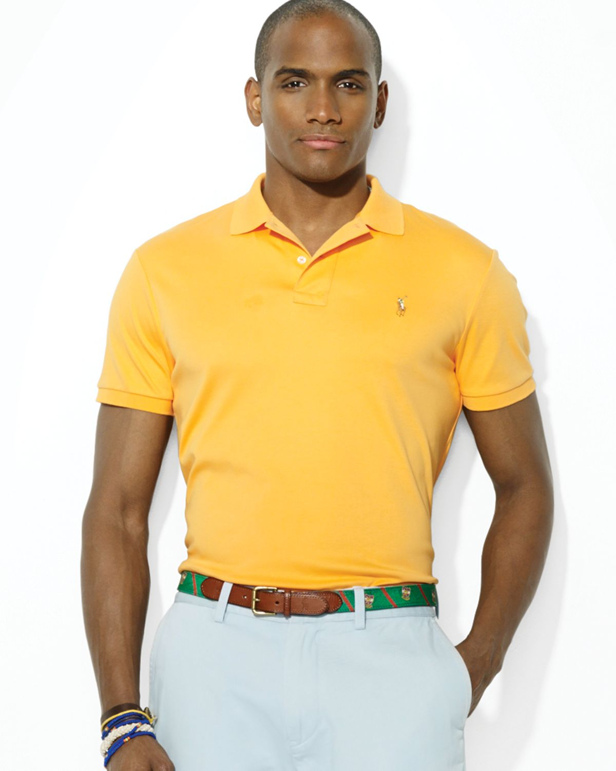 Ralph lauren Polo Pima Softtouch Polo Shirt in Yellow for Men | Lyst