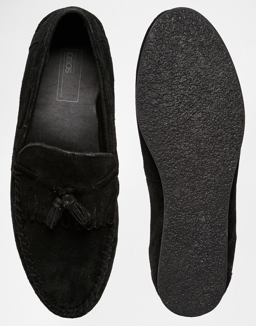 black tassel loafers mens suede