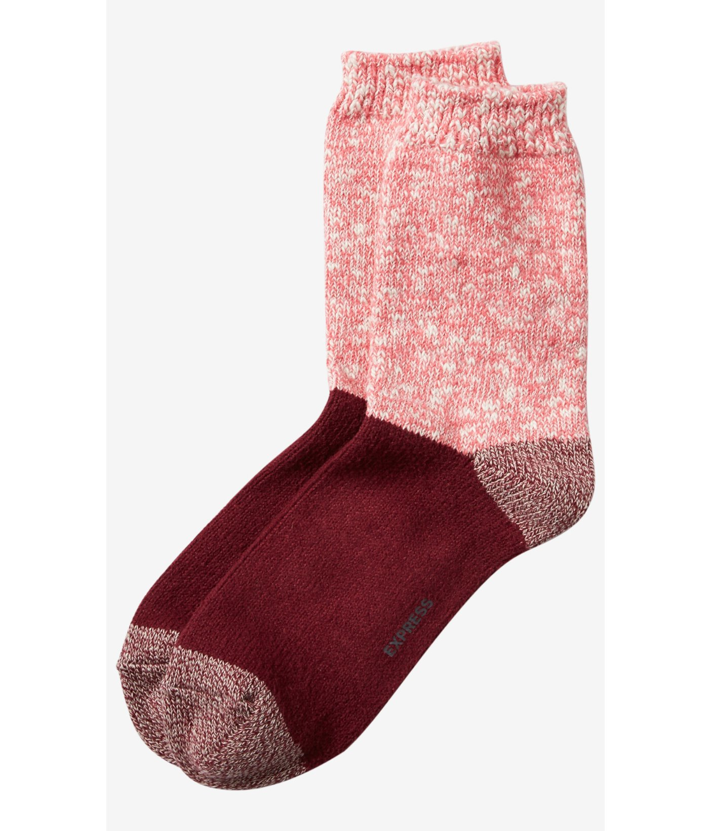Express Marled Color Block Crew Socks in Pink (VICTORIAN ROSE) Lyst