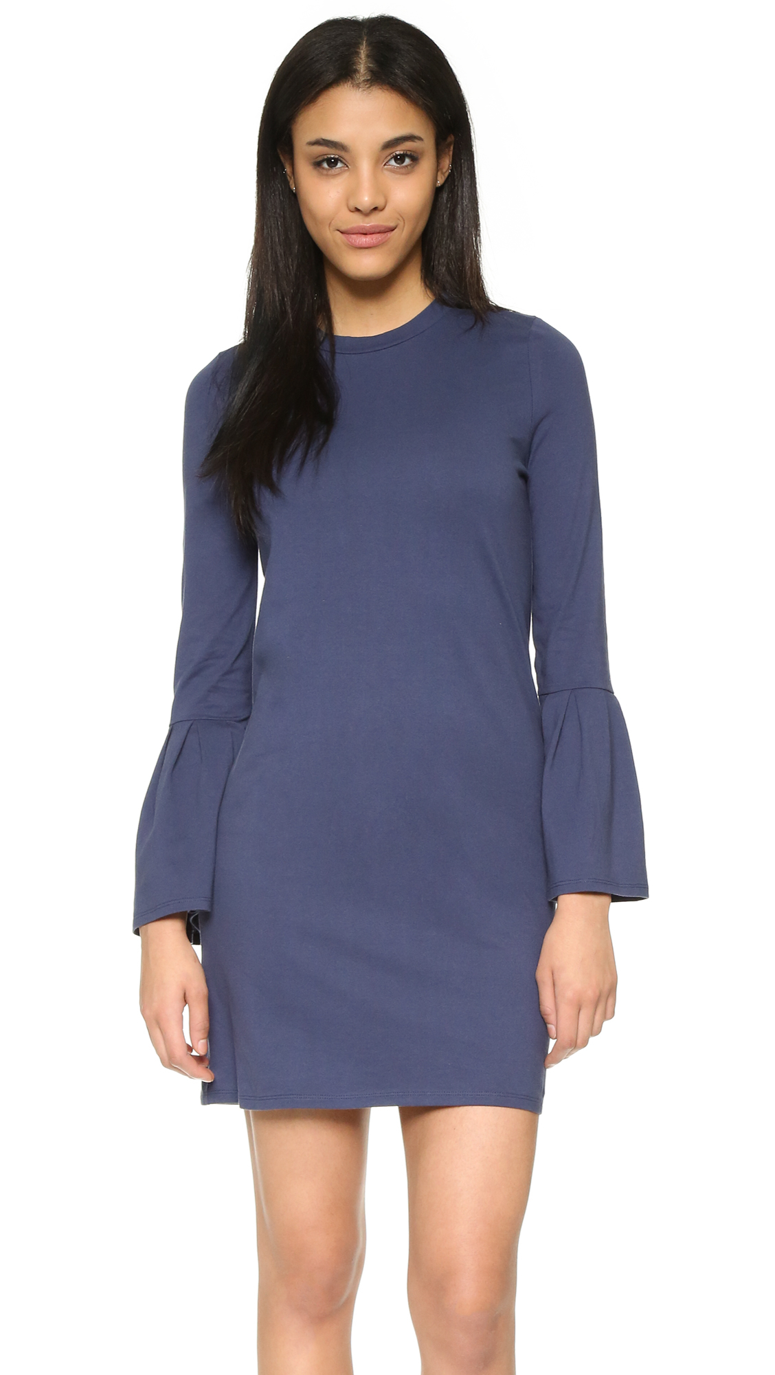 edit peplum sleeve dress in blue lyst edit peplum sleeve dress in blue lyst