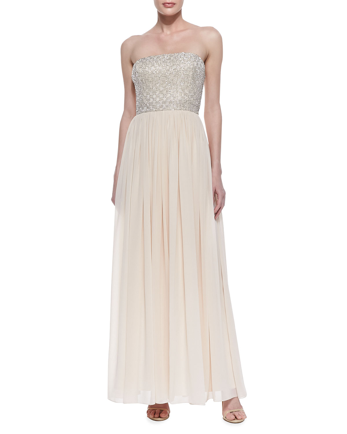 aidan mattox strapless gown