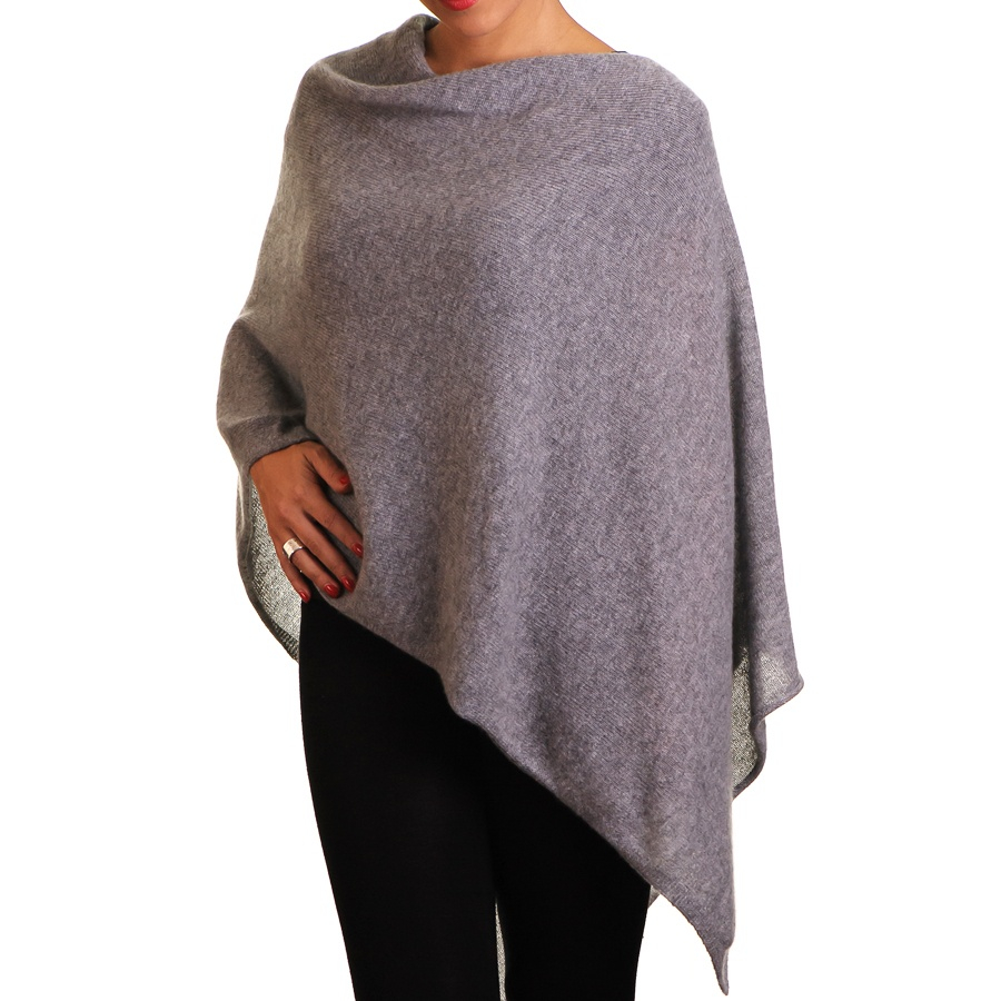 Lyst - Black.Co.Uk Warm Grey Knitted Cashmere Poncho in Gray