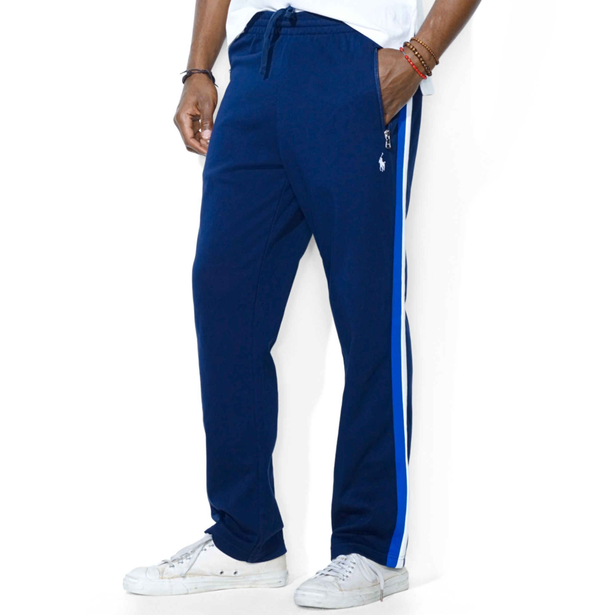 Ralph lauren Polo Cotton Interlock Track Pants in Blue for Men | Lyst