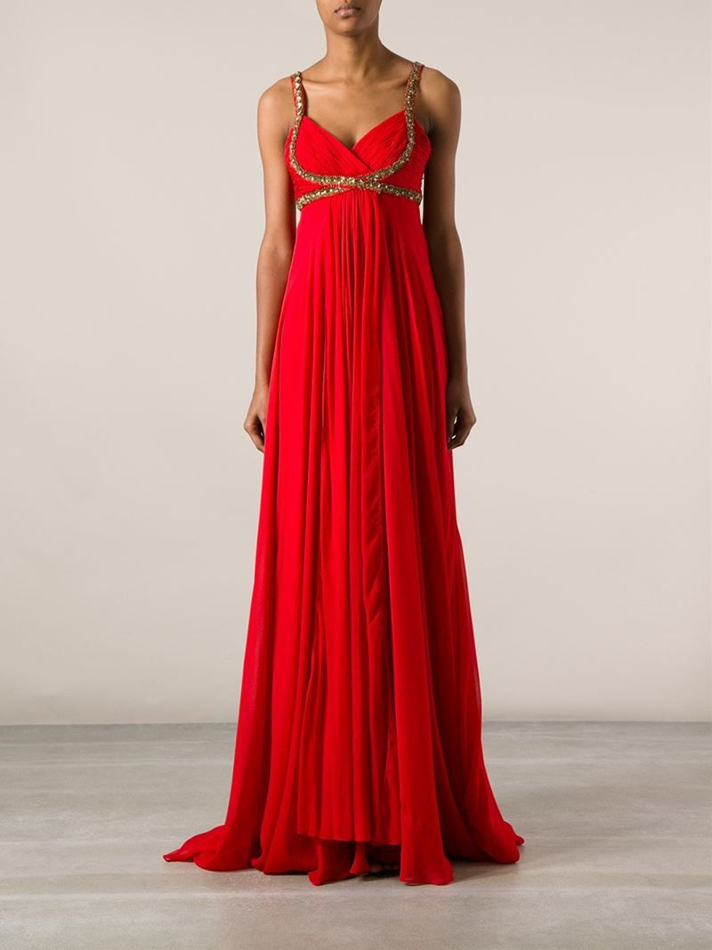 Marchesa notte Embellished Evening Gown in Red - Lyst