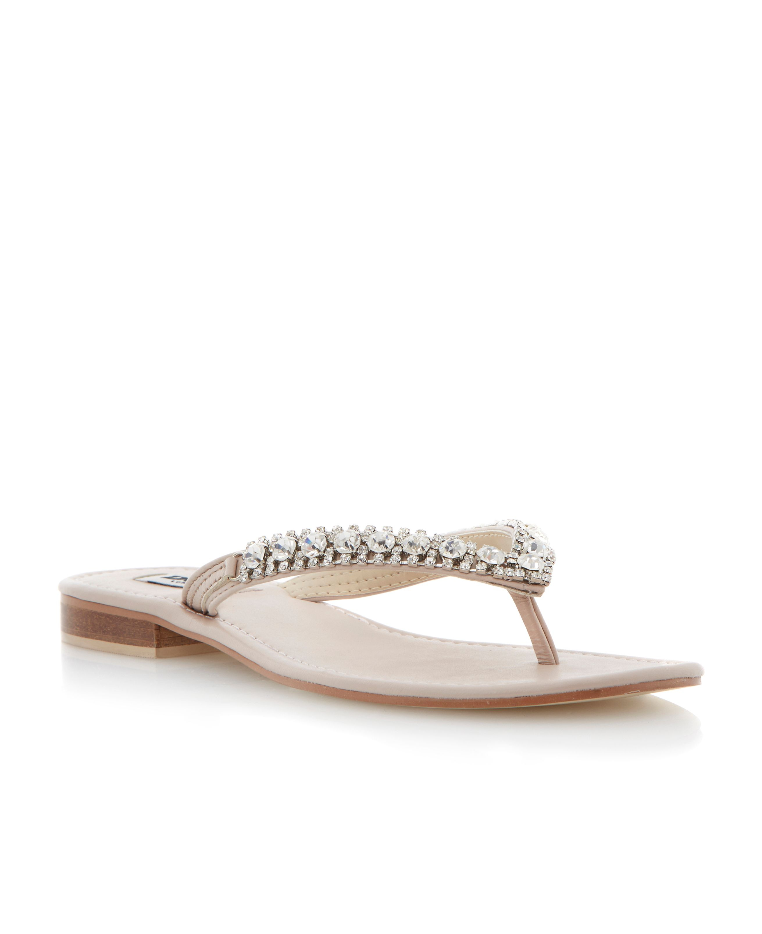Dune Kiki Leather Flat Sandals in Pink | Lyst