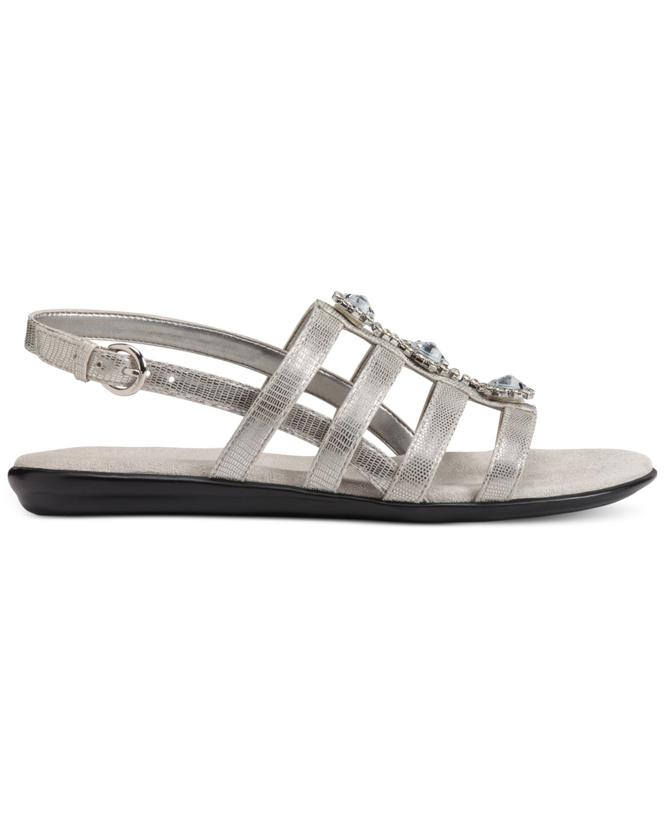 Aerosoles Chlearheaded Flat Sandals in Metallic | Lyst