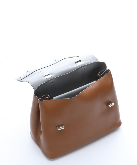 Prada Cinnamon And Grey Leather Buckle Accent Convertible Top ...