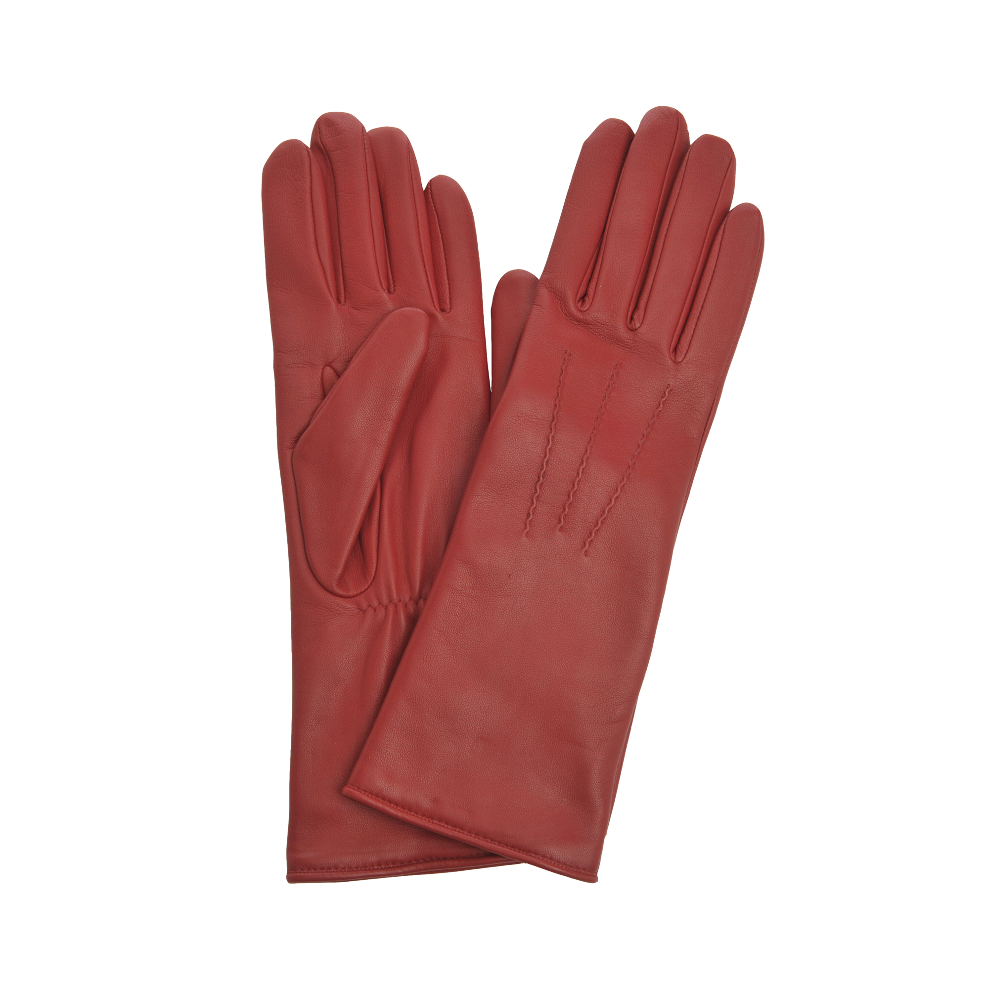 Agnelle 3 Ribs Gloves in Red Lyst
