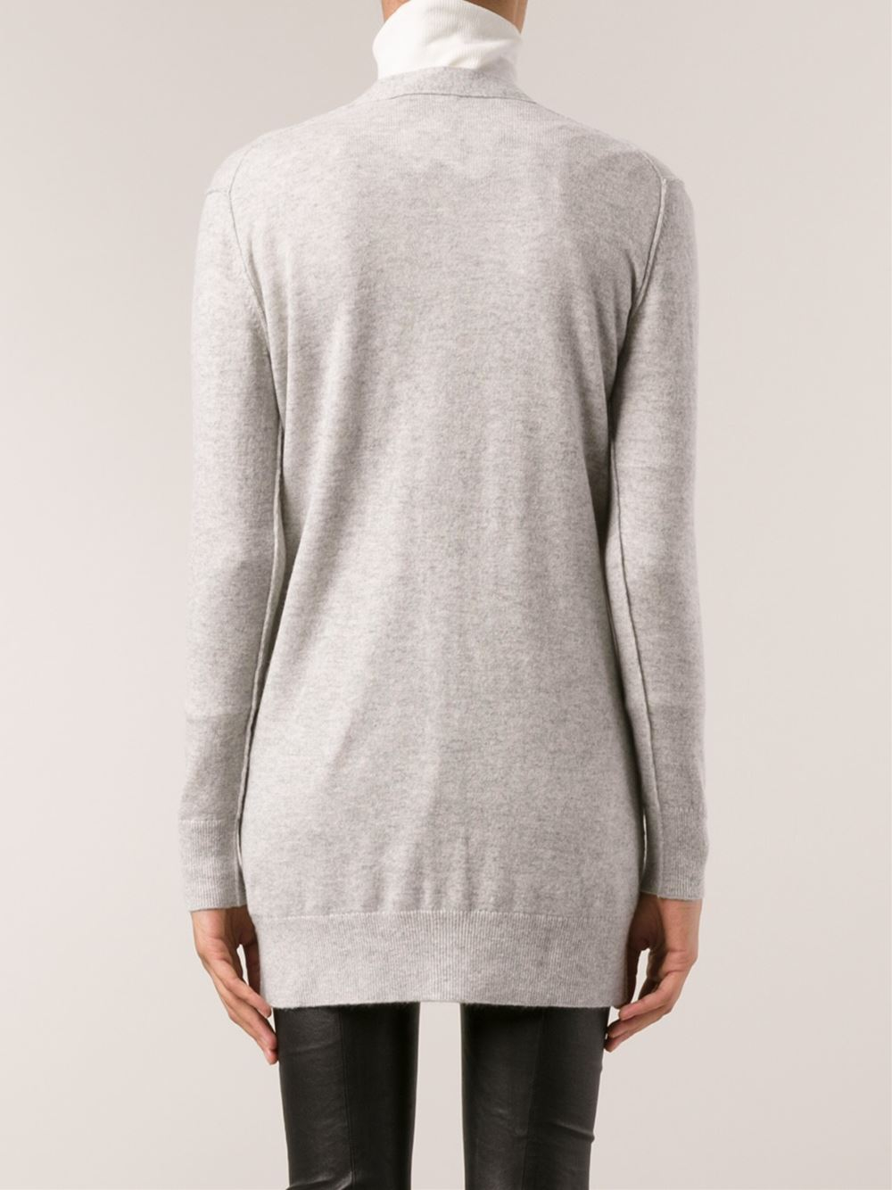 Lyst Vince  Long Cardigan  in Gray