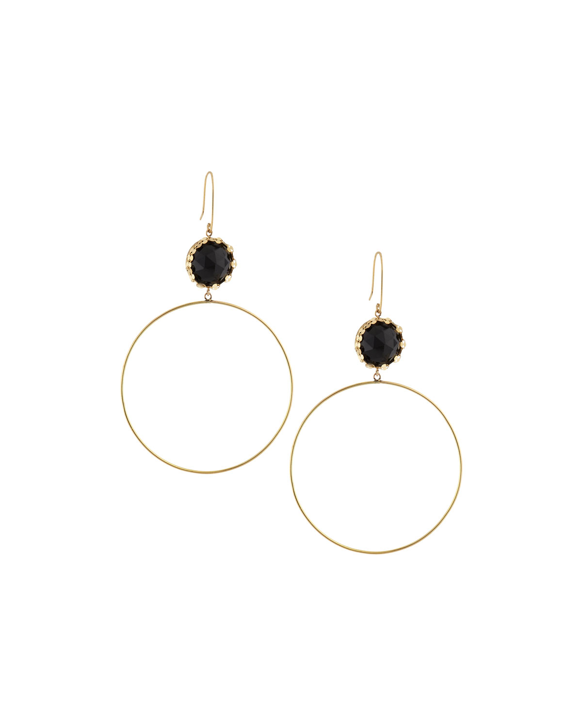 Lyst Lana Jewelry 14k Black Onyx Hoop Double Drop Earrings In Metallic Gallery