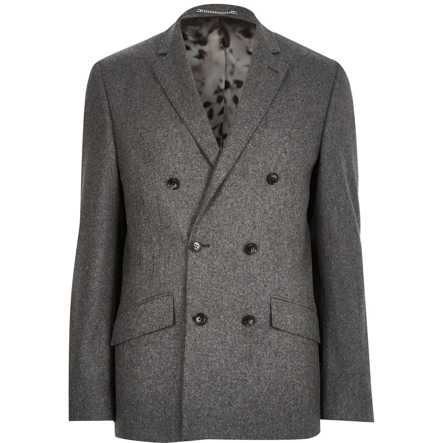 river island grey wool coat