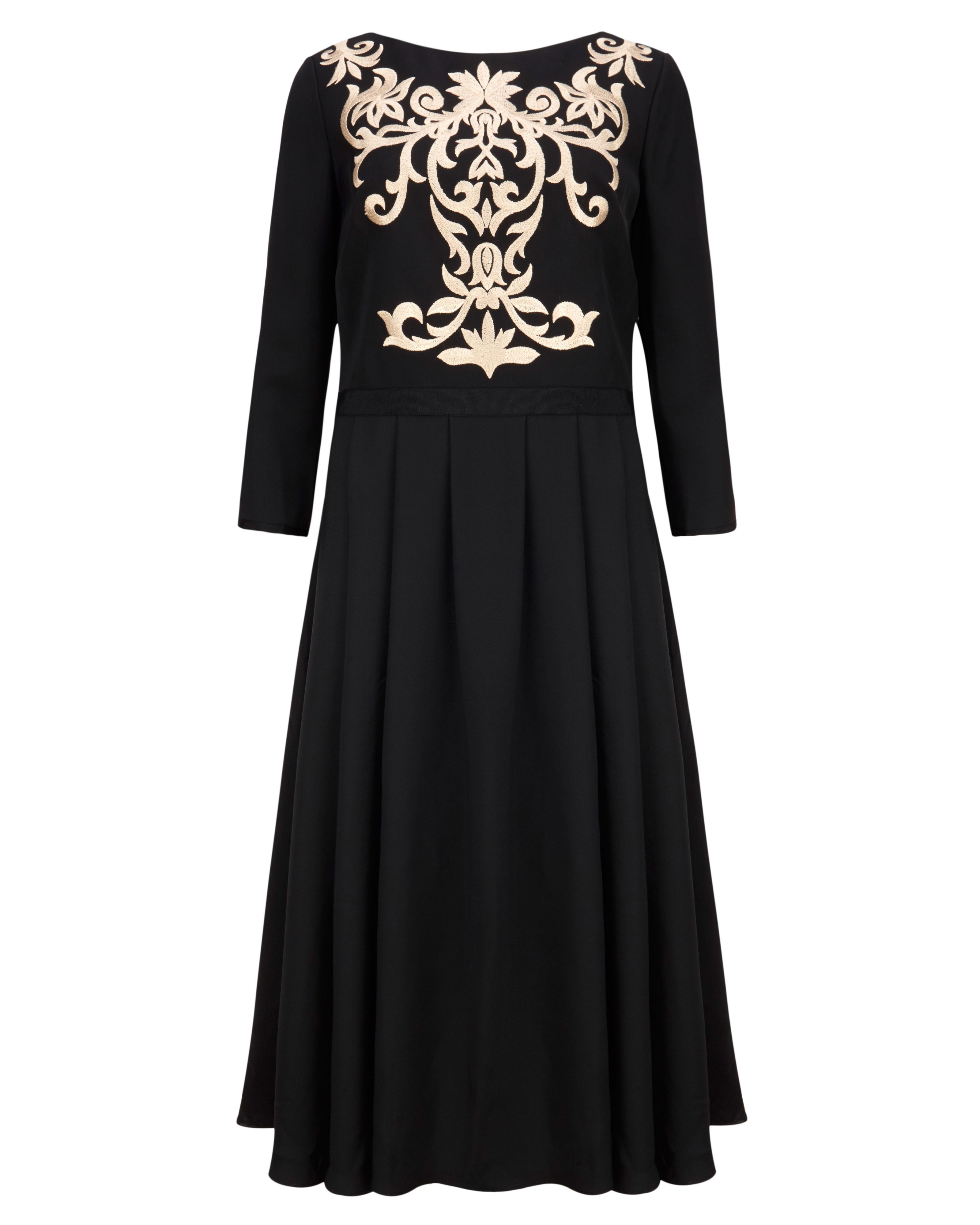 Ted baker Shamari Metallic Embroidered Dress in Black | Lyst