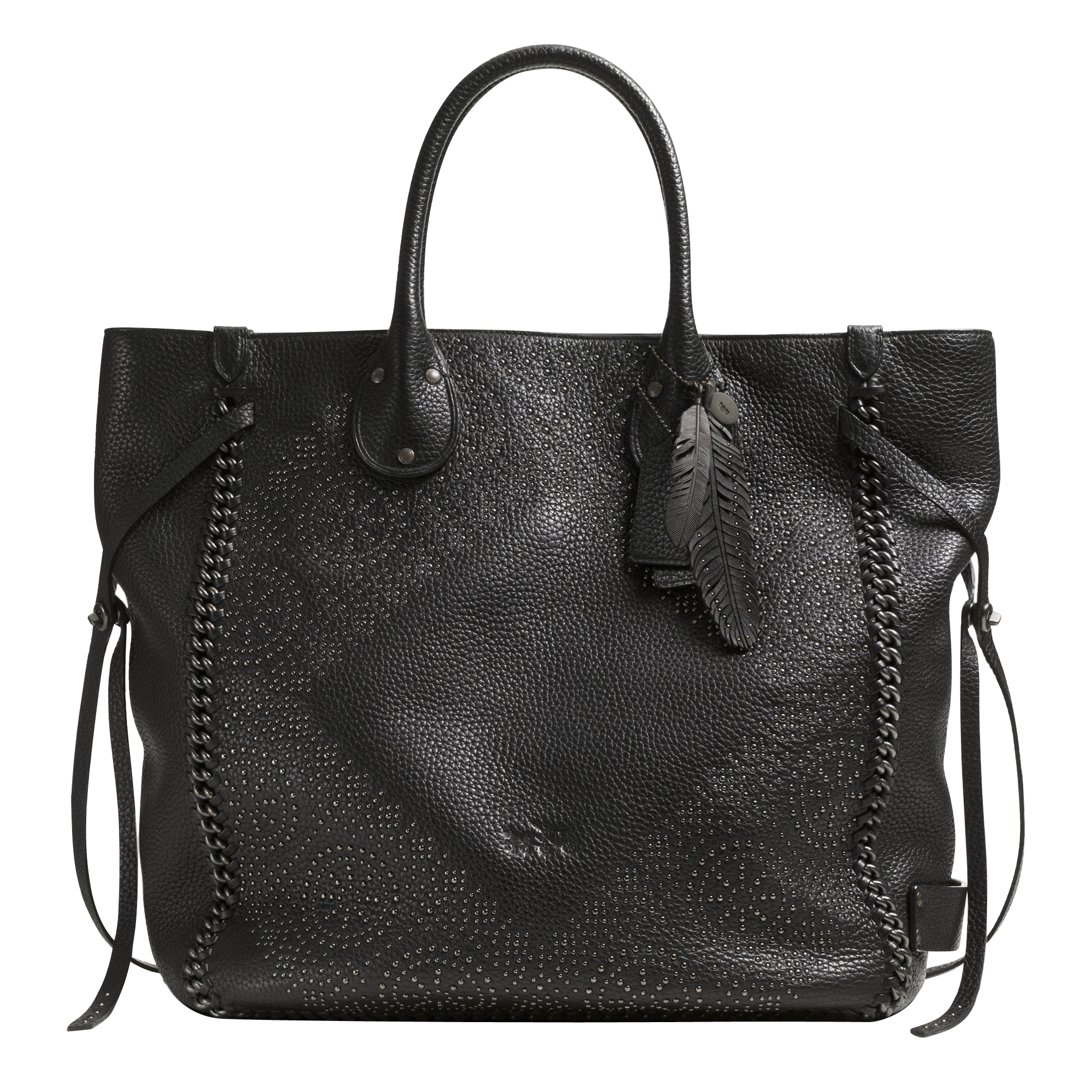 Coach new york Studded Large Tatum Tote in Black | Lyst