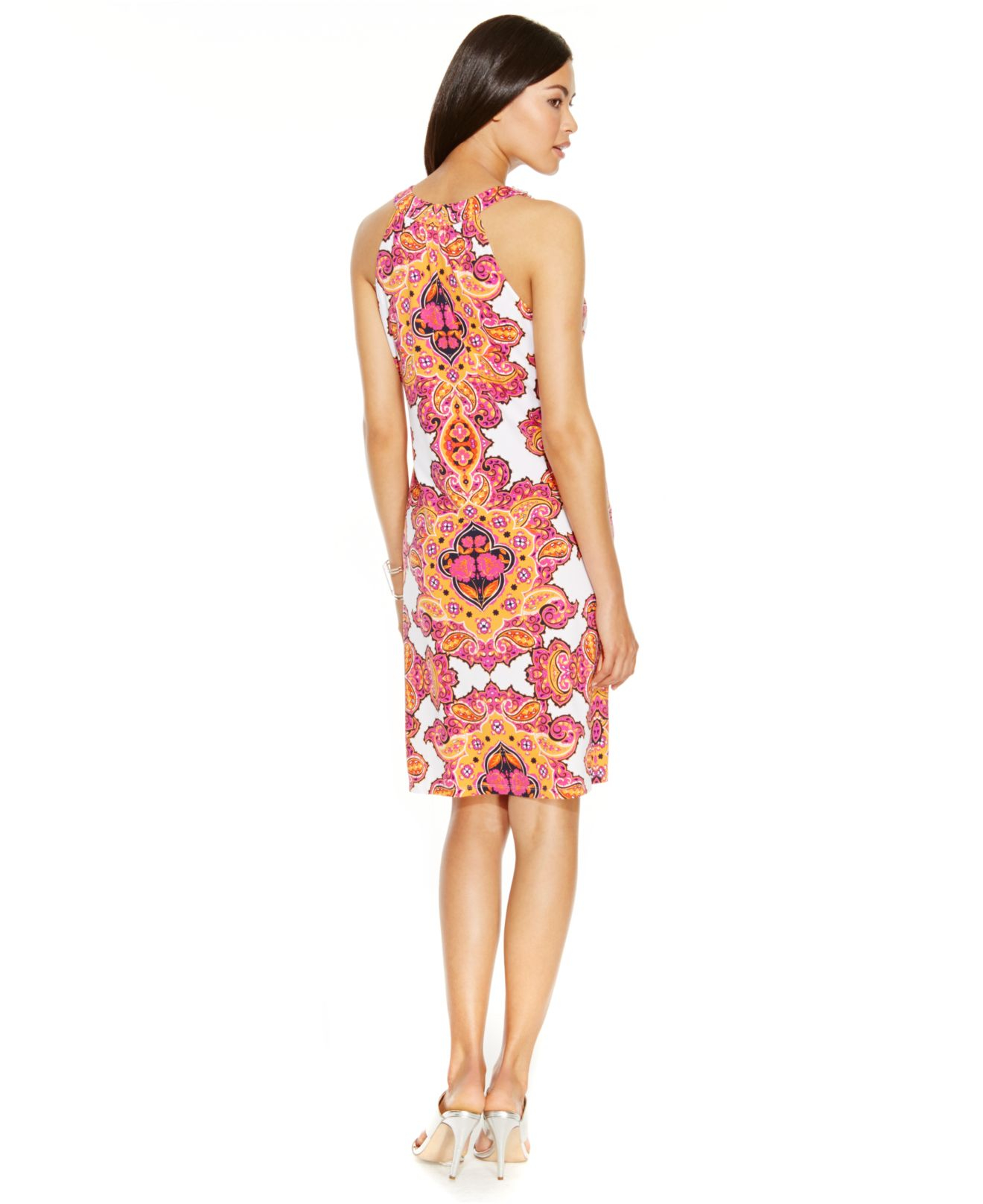 Lyst - Inc International Concepts Embellished Printed Halter Dress in Pink