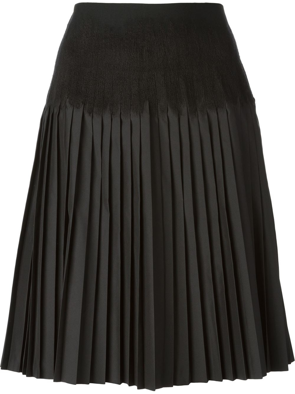 Ferragamo Accordion Pleat Skirt in Black | Lyst