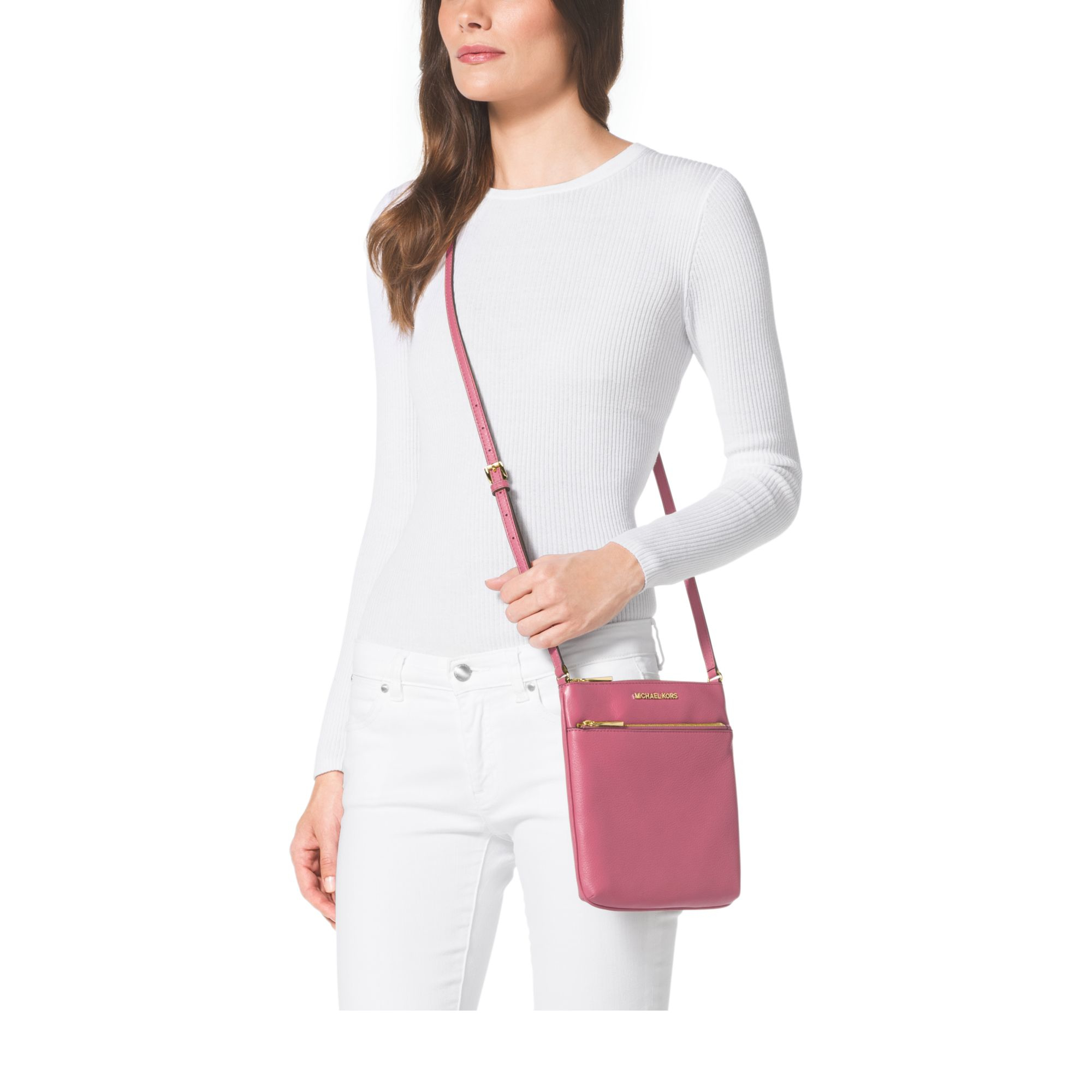 Michael kors small riley leather crossbody sale