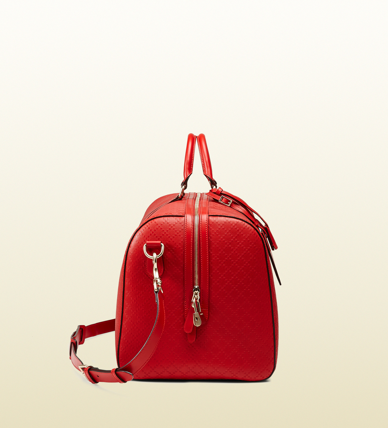 Gucci Bright Diamante Leather Carry-on Duffle Bag in Red | Lyst