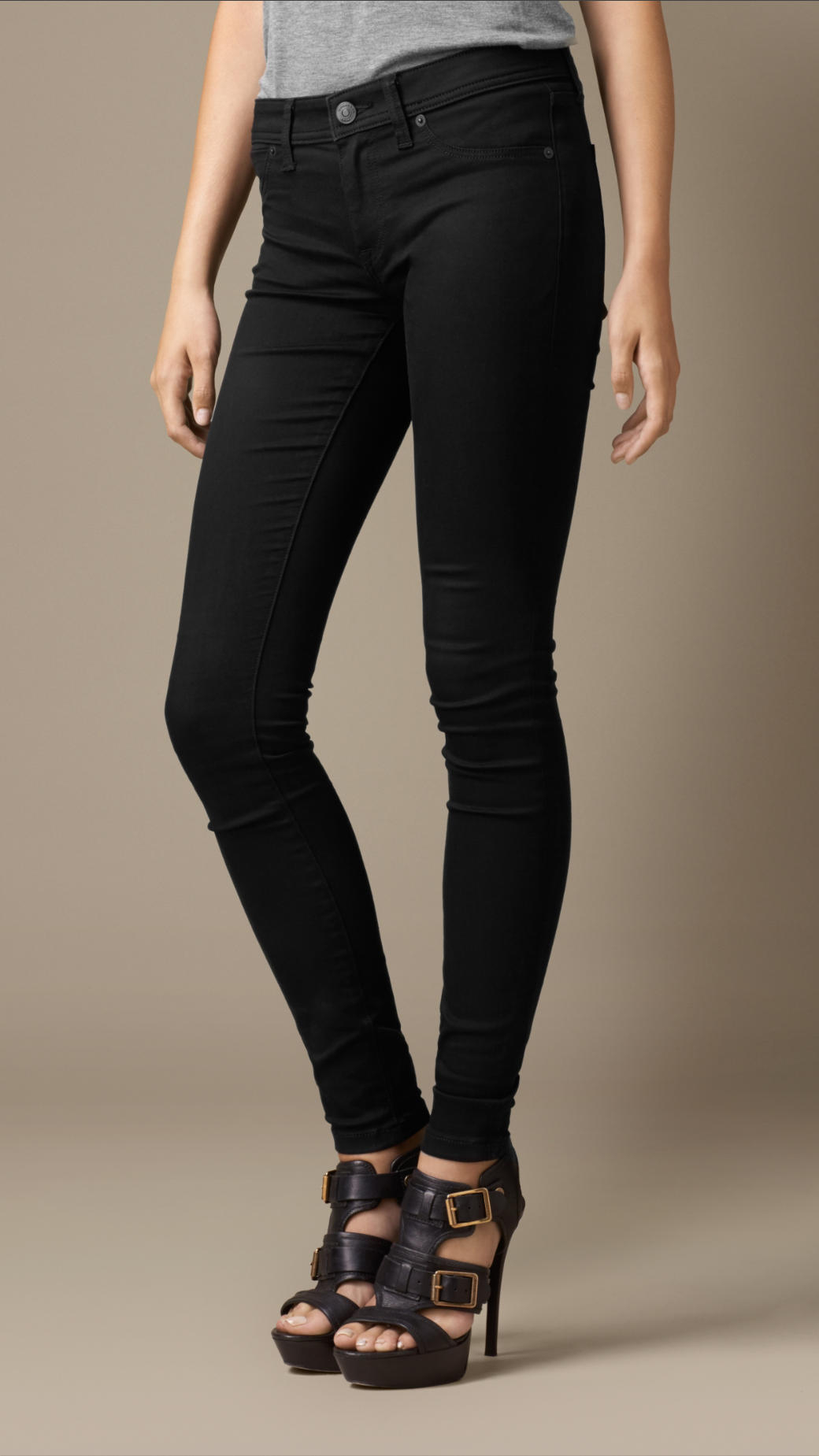 Burberry Skinny Fit Low-rise Power-stretch Jeans in Black | Lyst