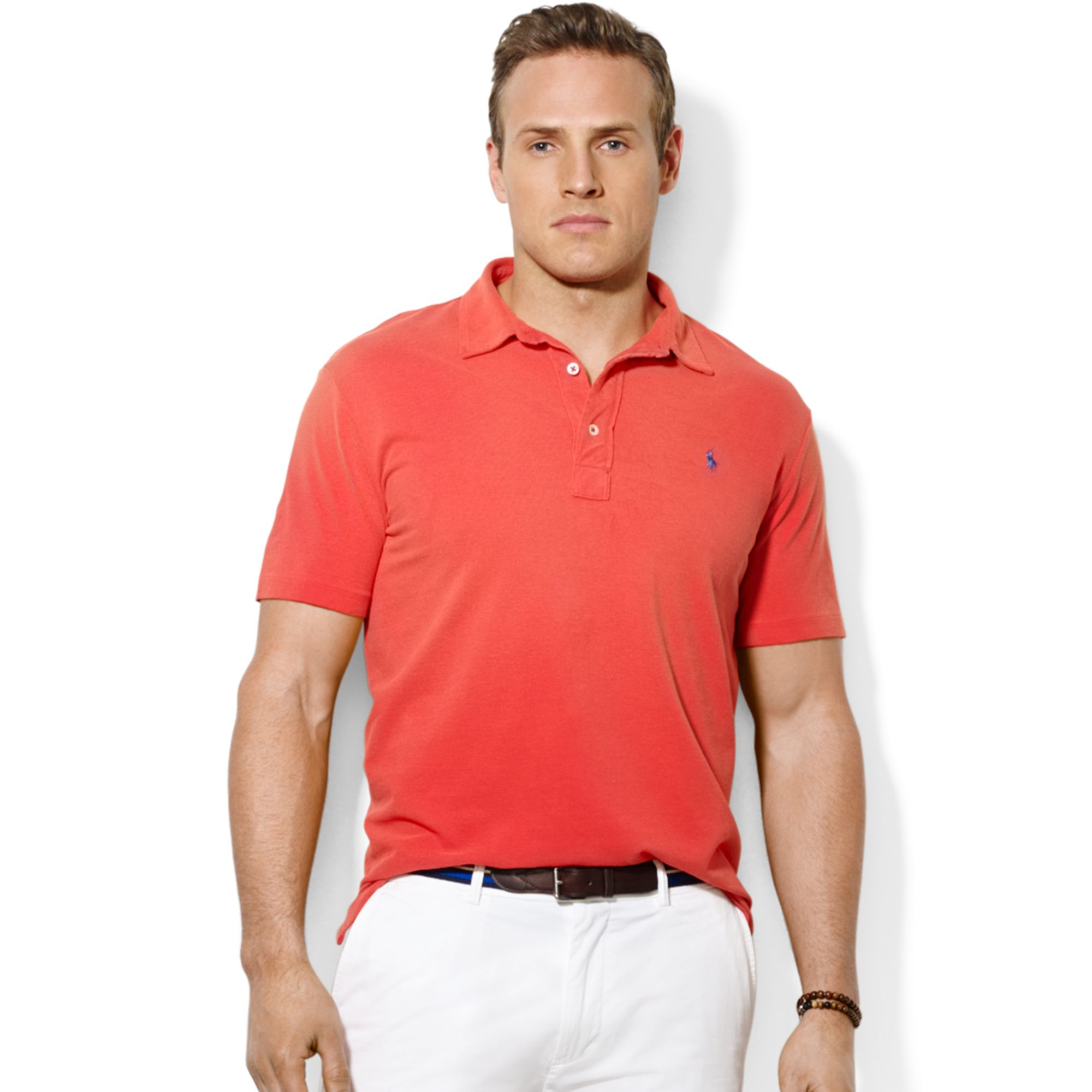 Ralph Lauren Solid Featherweight Mesh Polo in Red for Men (Evening Post ...
