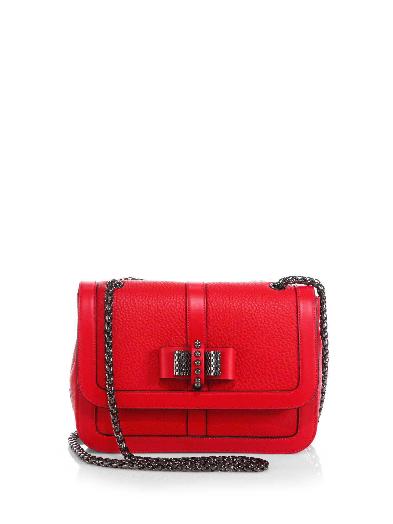 Lyst - Christian Louboutin Sweet Charity Bow-detail Leather Flap Bag in Red