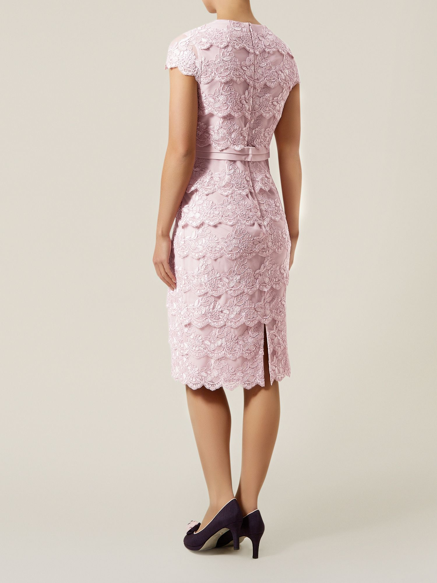 Jacques vert Lace Tiered Dress in Pink | Lyst