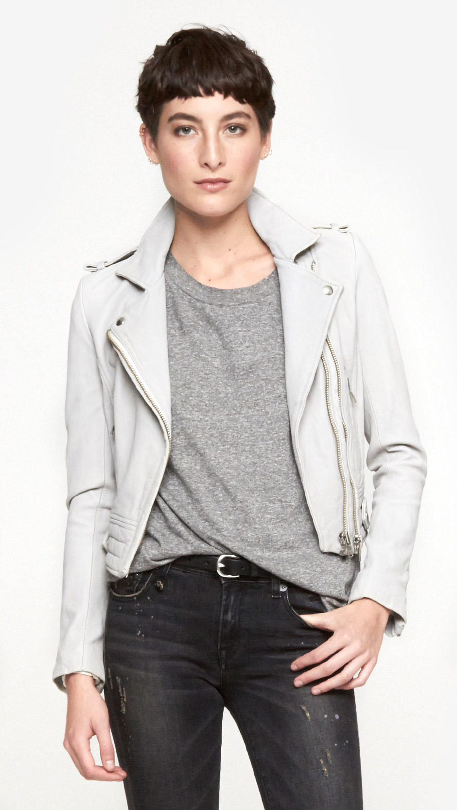 Iro Luiga Moto Leather In Gray Lyst Gallery
