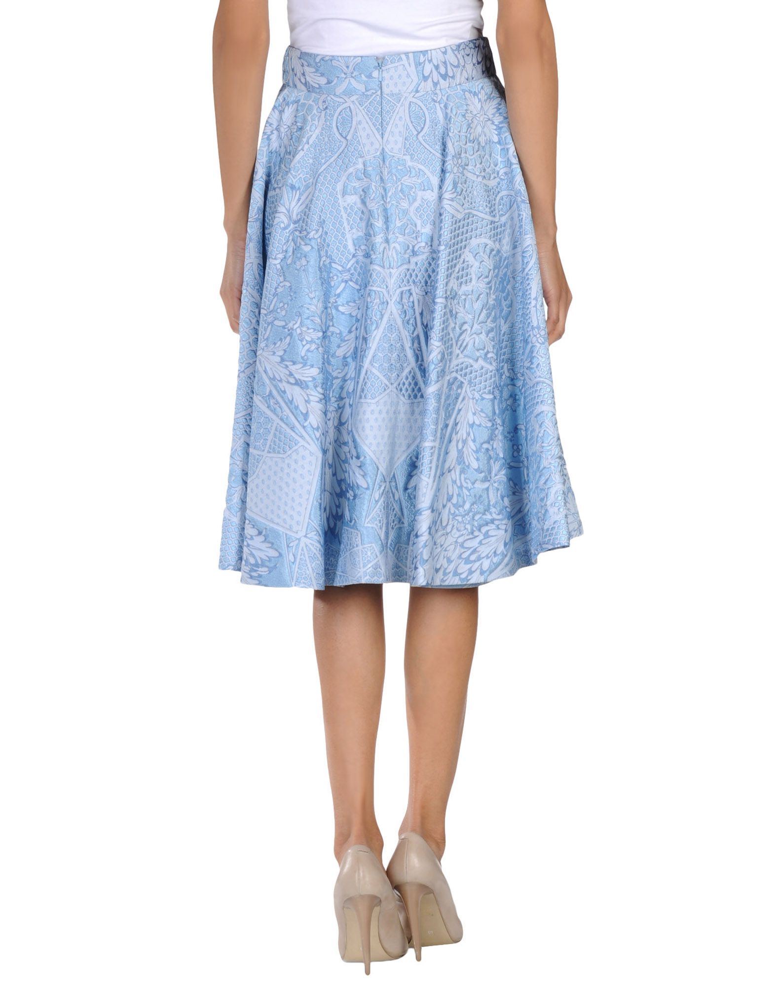 Temperley london Knee Length Skirt in Blue (Sky blue) | Lyst