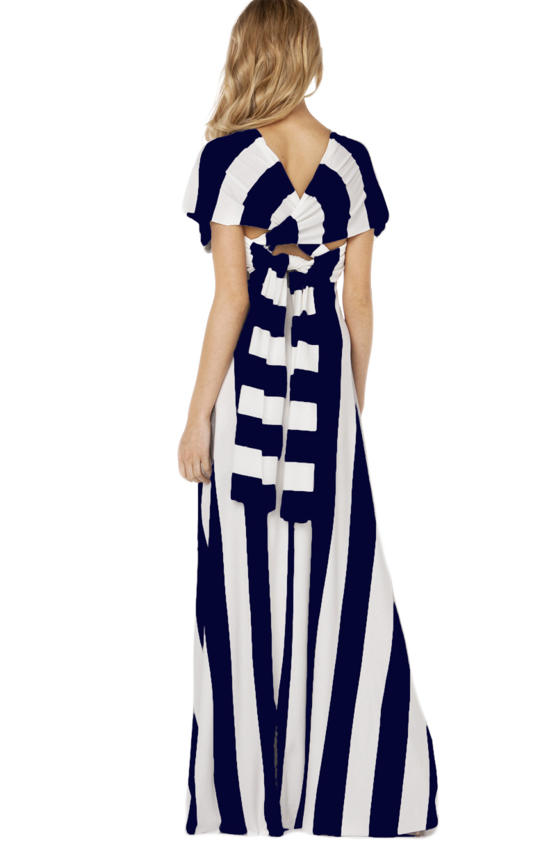 Lyst - Akira Maxi Multi Function Dress in Navy White in Blue