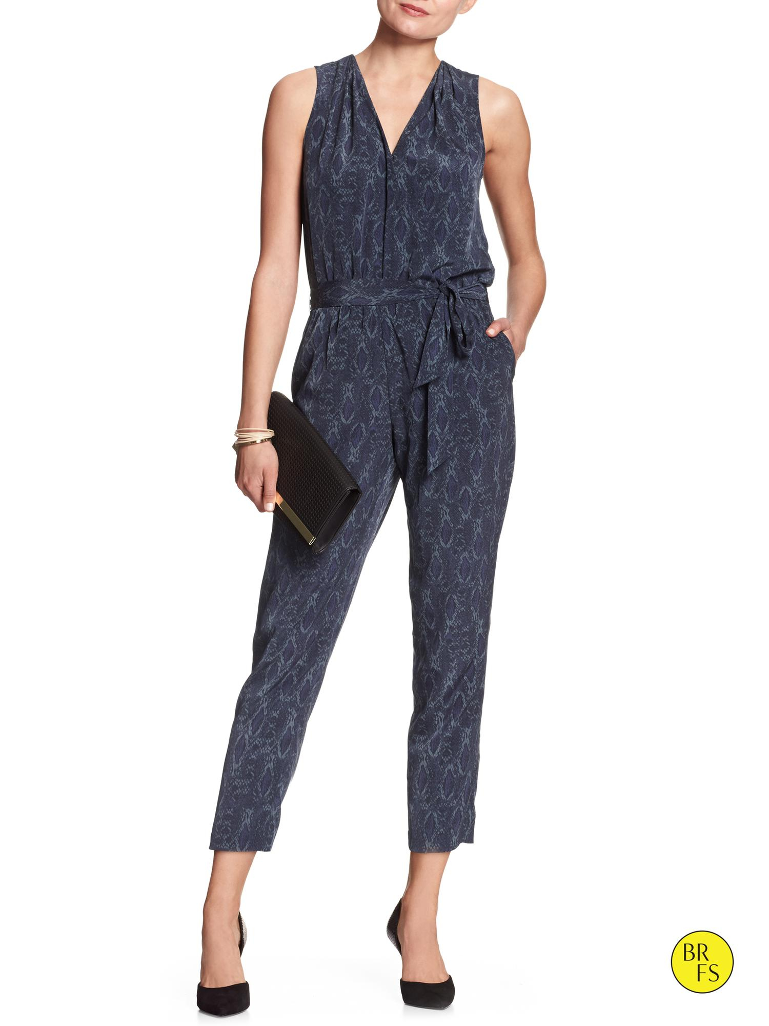 Banana republic Factory Print Jumpsuit in Blue (Navy print) Lyst