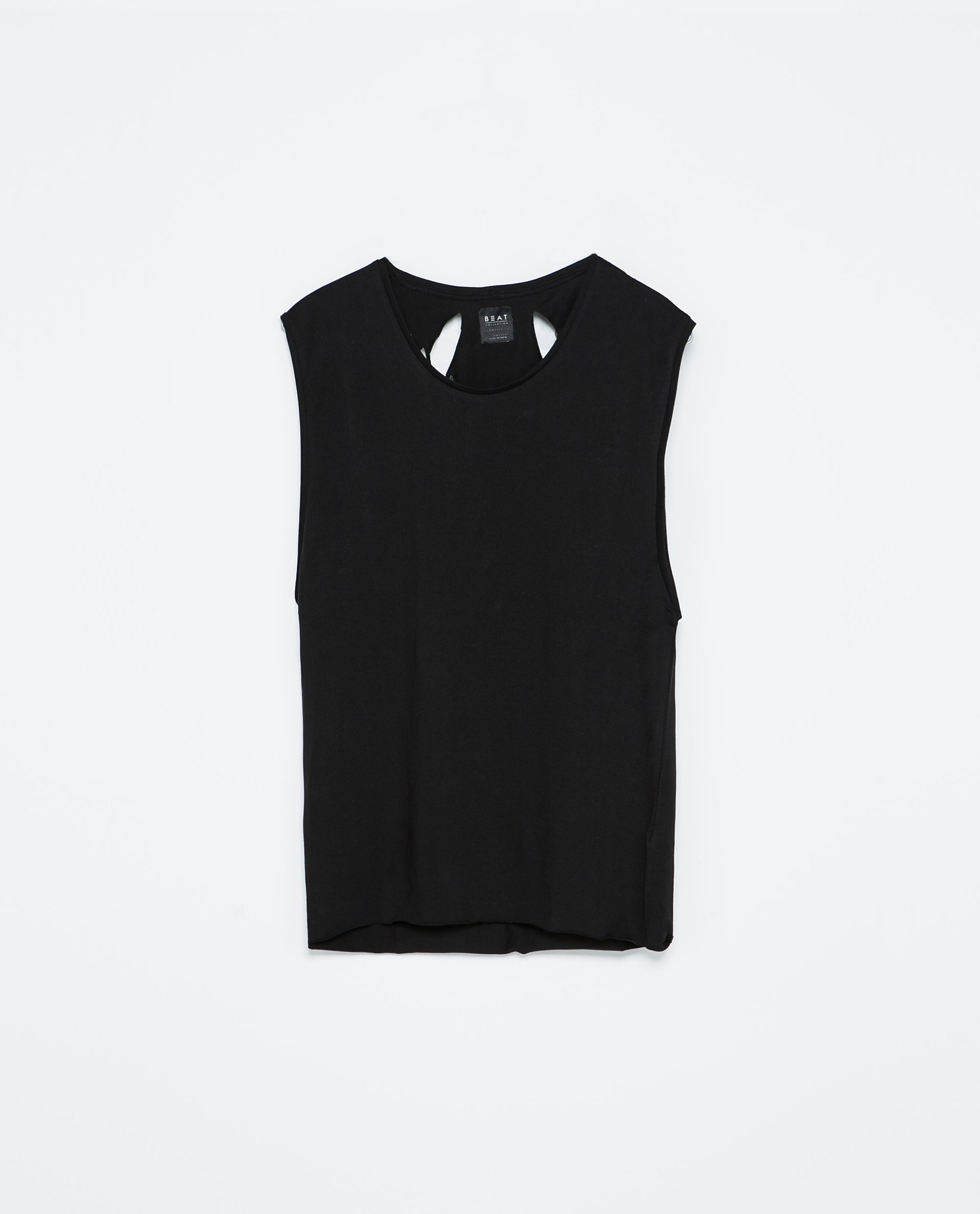 Zara T-shirt with Laser Cut Back in Black for Men | Lyst