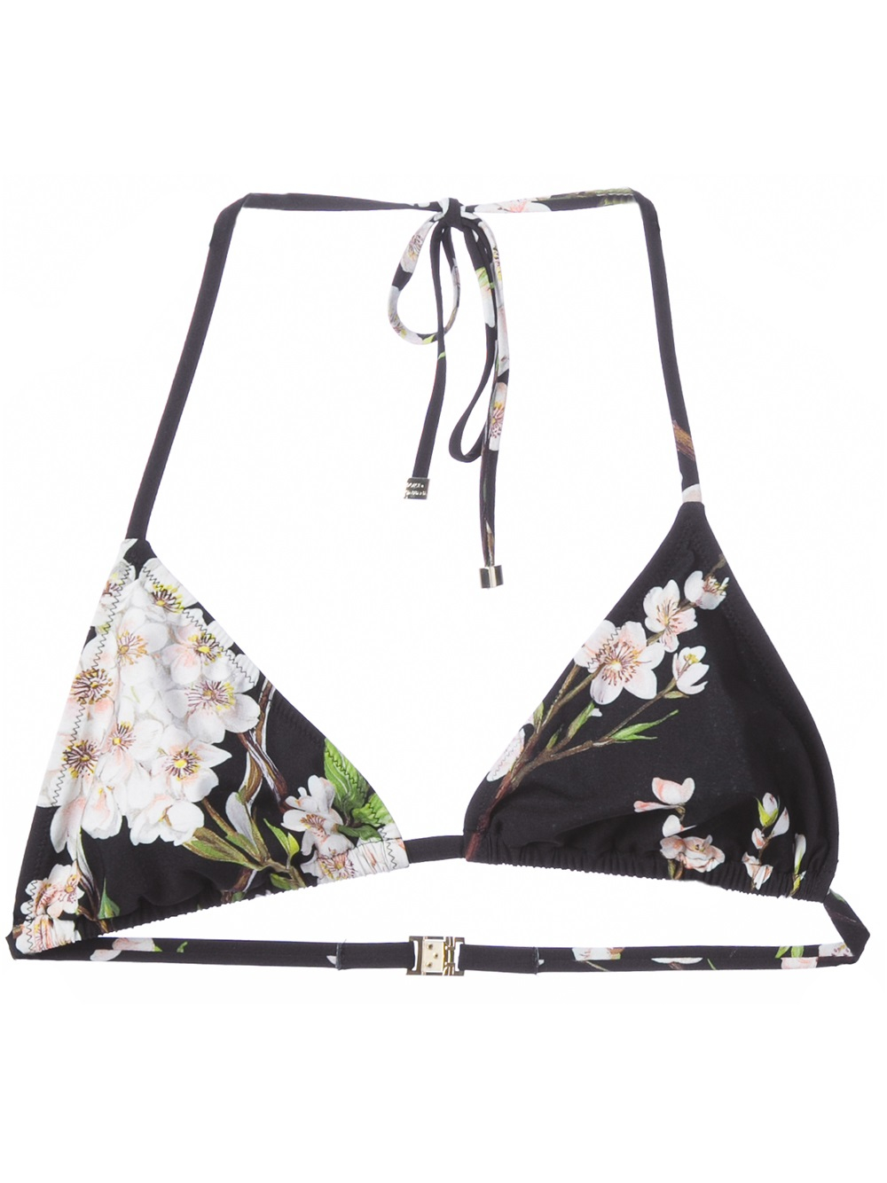 Lyst - Dolce & Gabbana Cherry Blossom Print Bikini Top in Black