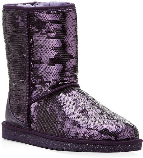 Ugg Classic Short Sparkle Boot in Purple | Lyst