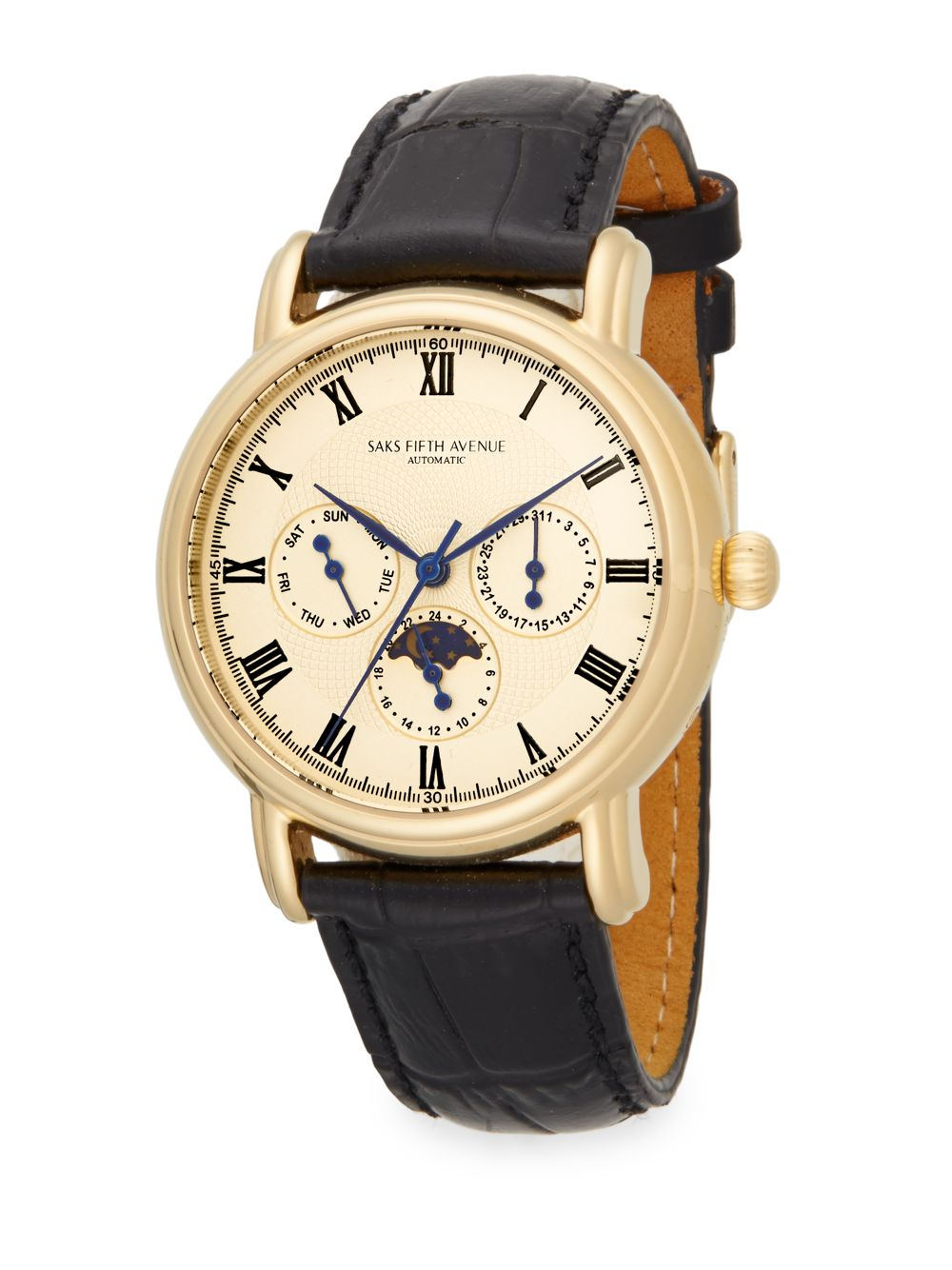 Lyst Saks fifth avenue Goldtone Stainless Steel & Leather Multi