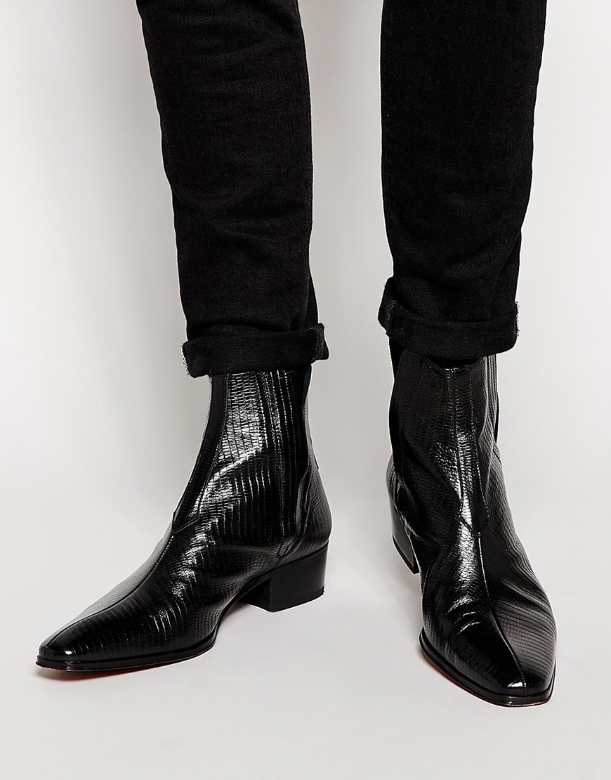 Lyst Jeffery West Lizard Chelsea Boots in Black for Men