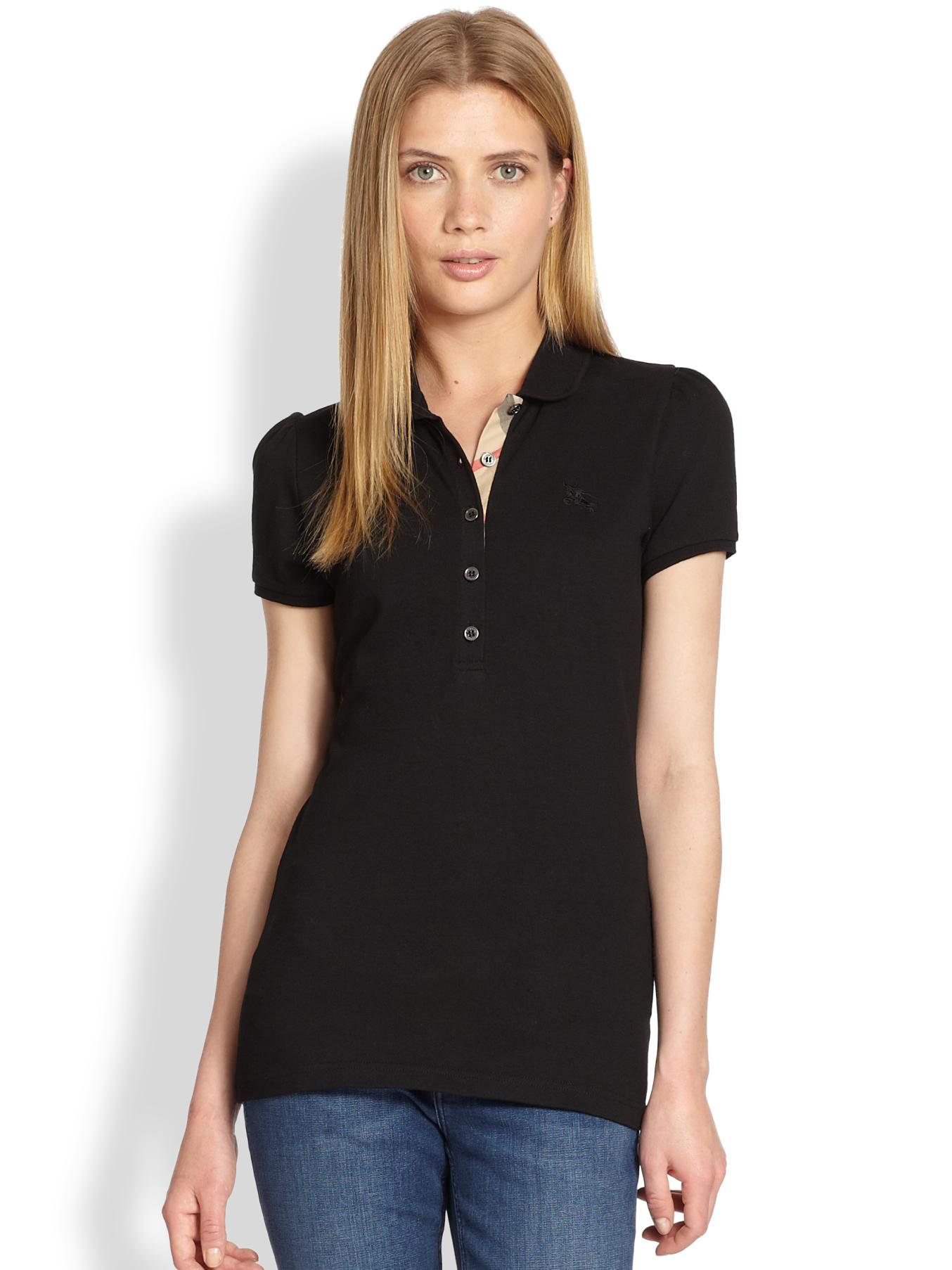 Burberry Polo Shirt in Black | Lyst