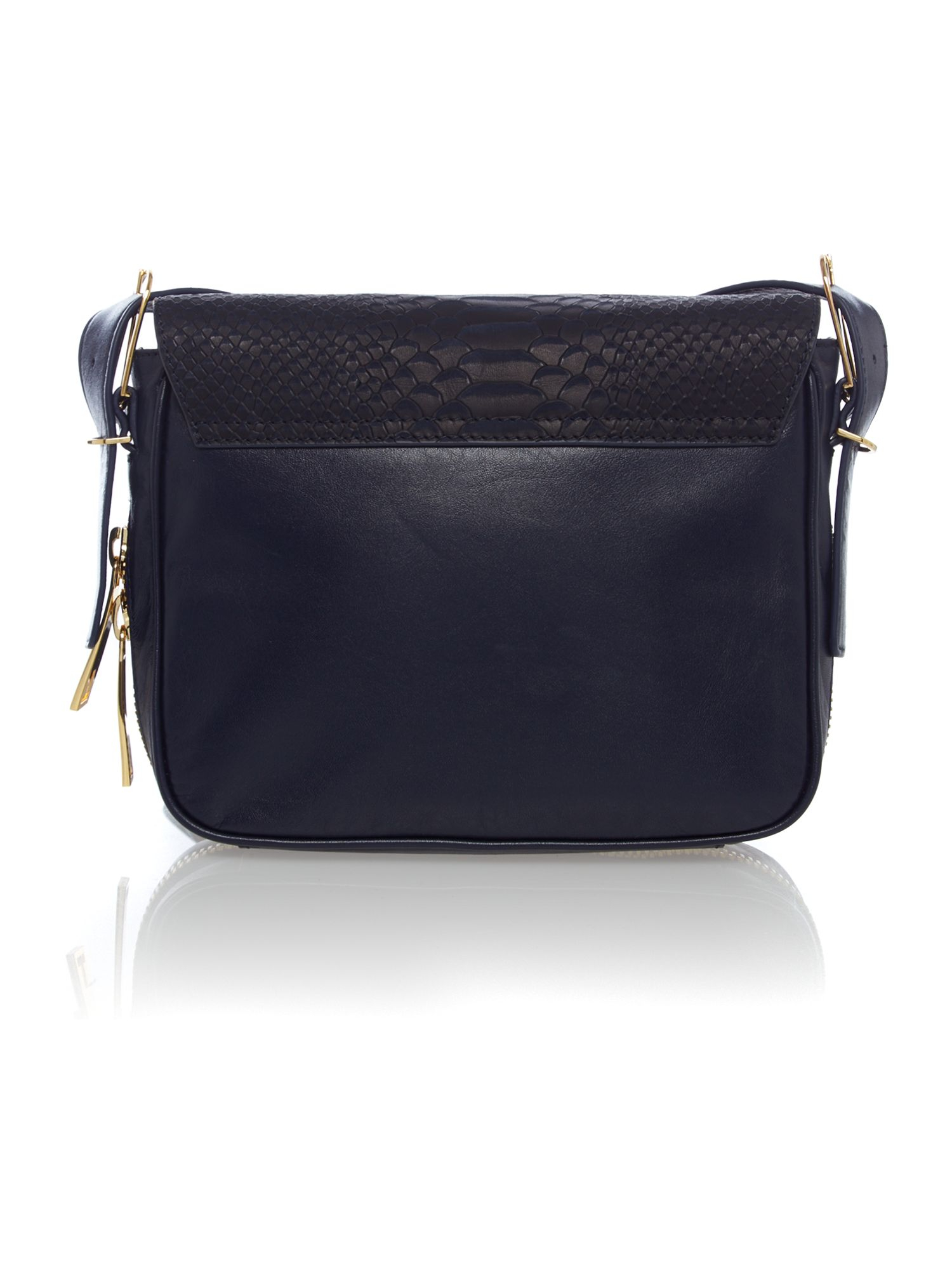 Ted baker Blue Texture Large Leather Cross Body Bag in Blue | Lyst