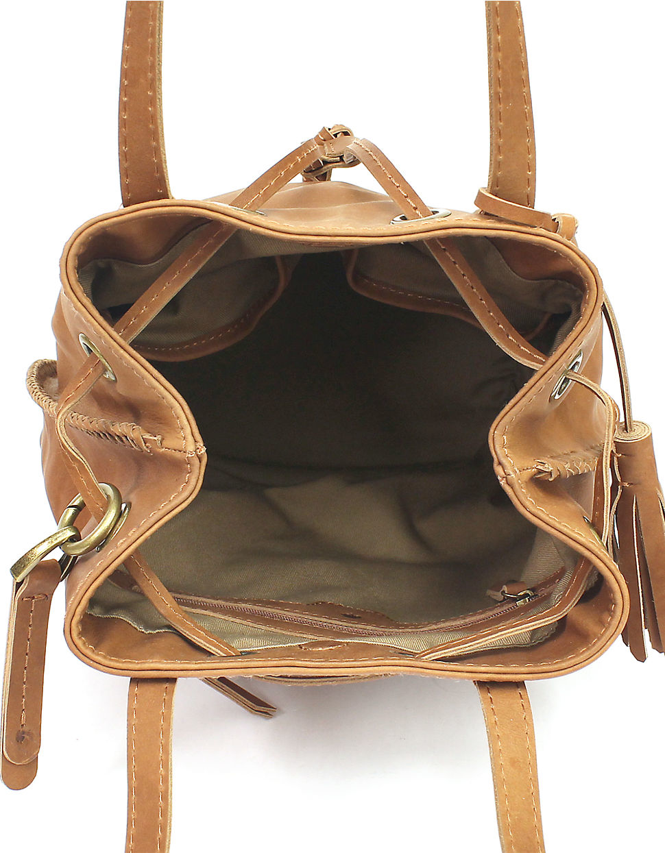 Lyst Lucky Brand Harper Leather Drawstring Bucket Bag in Brown