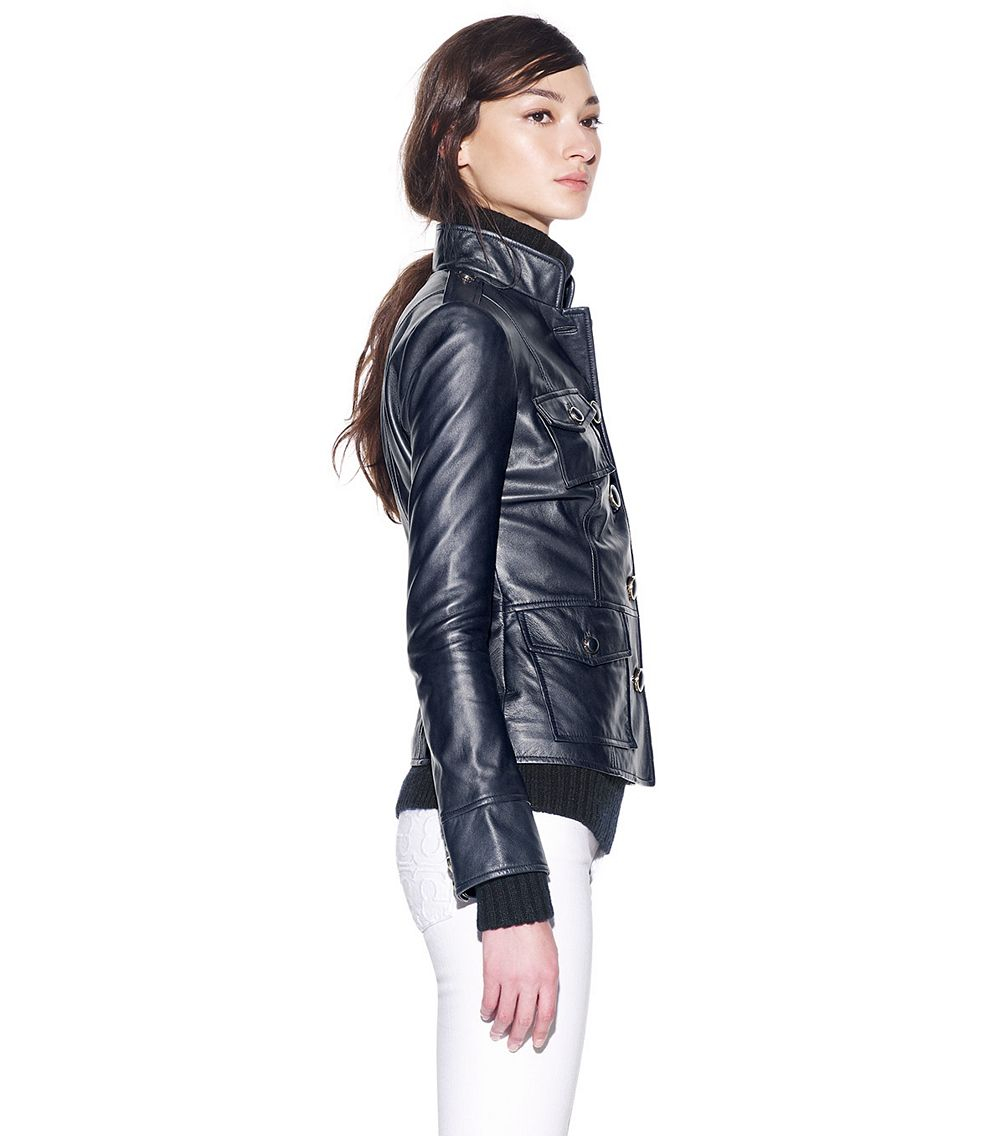 Tory burch Shrunken Sgt Pepper Leather Jacket in Blue Lyst