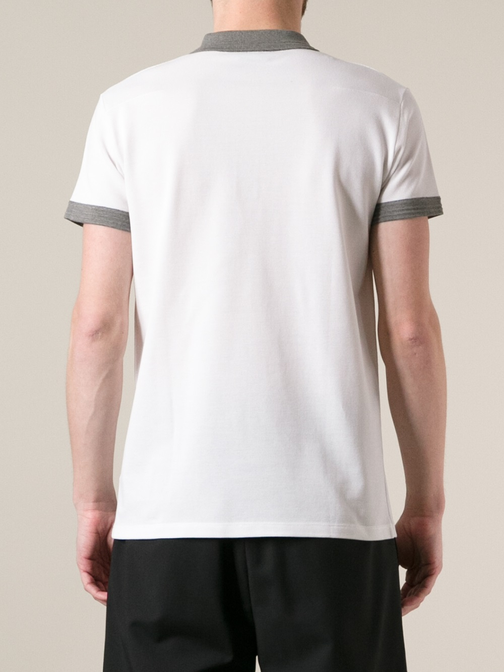 Lyst - Dior Homme Contrast Collar Polo Shirt in White for Men