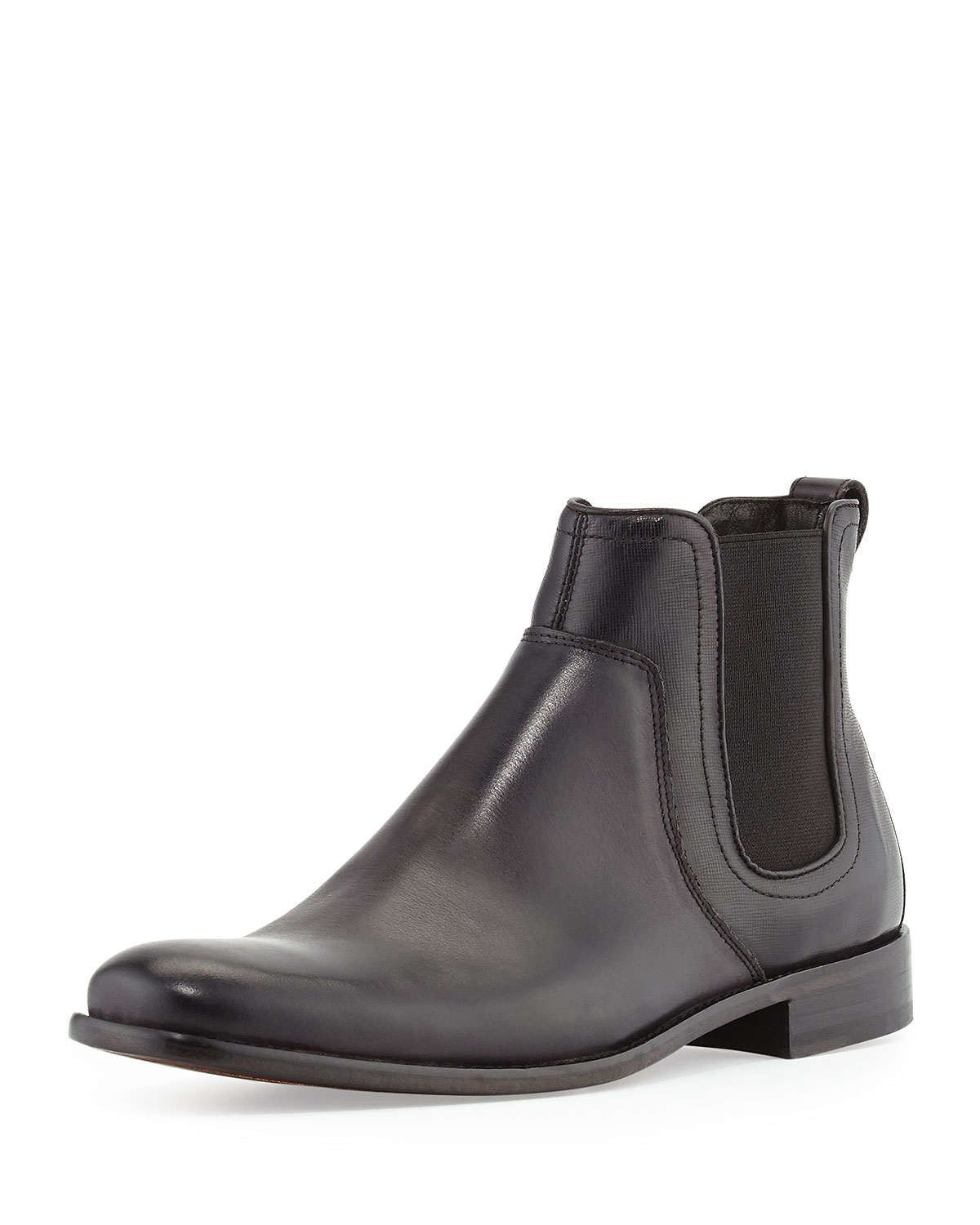 Lyst - John varvatos Leather Luxe Chelsea Boot in Black for Men