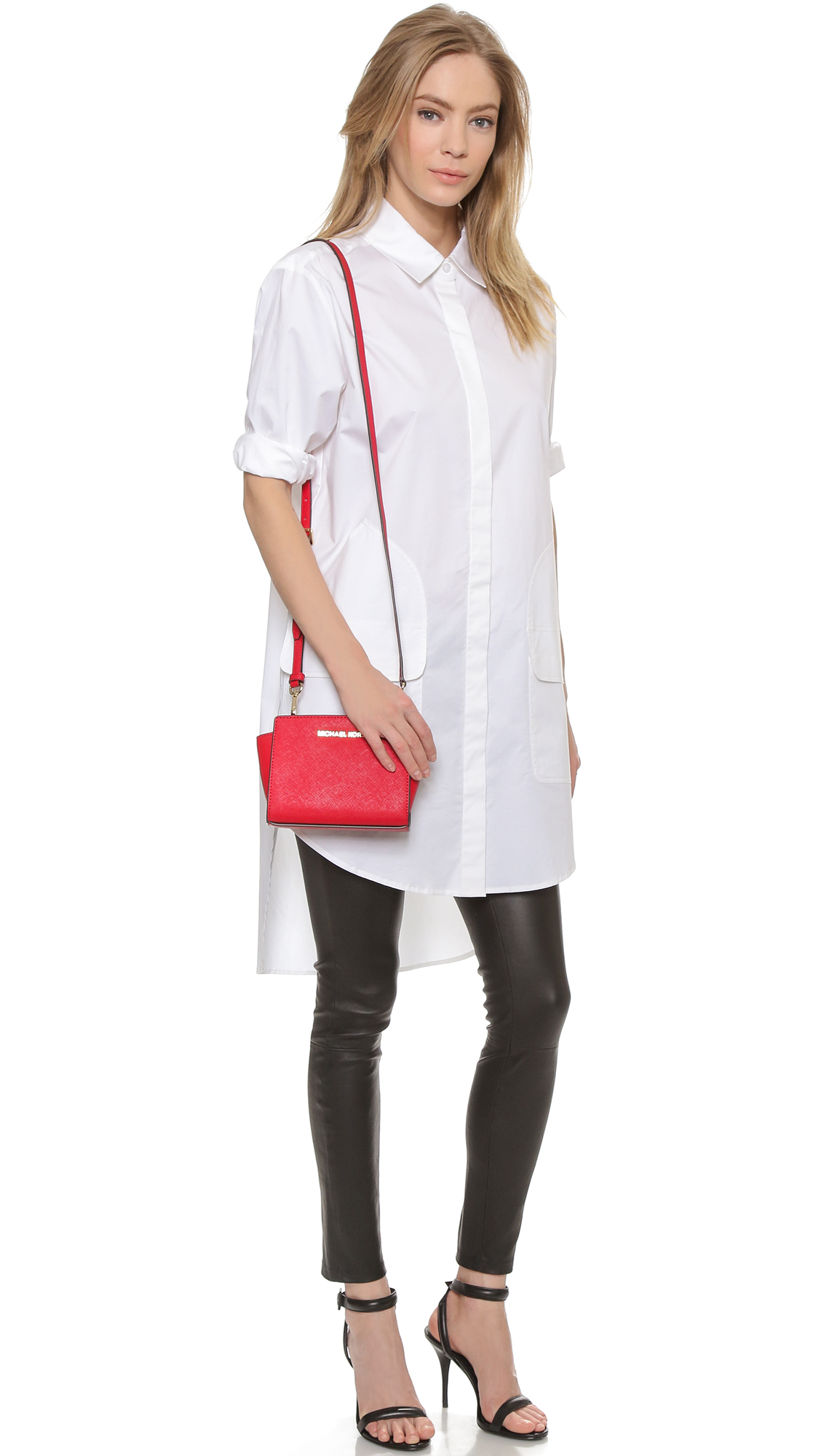 Lyst Michael Kors Selma Mini Messenger Bag Chili In Red Gallery