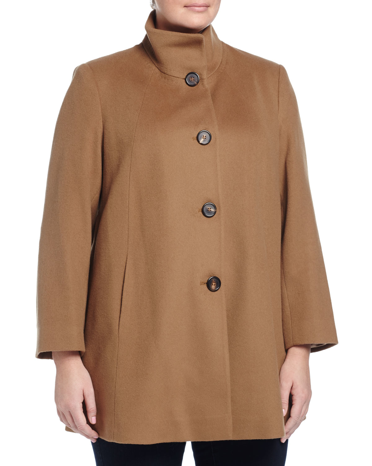 Fleurette Stand Collar Wool Coat In Natural | Lyst