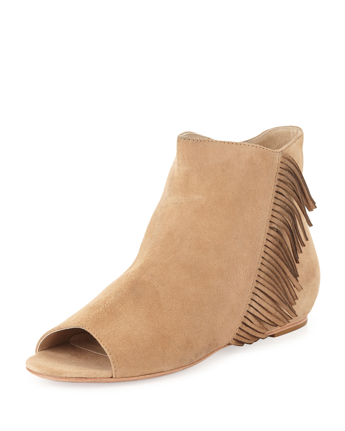tan suede flat booties