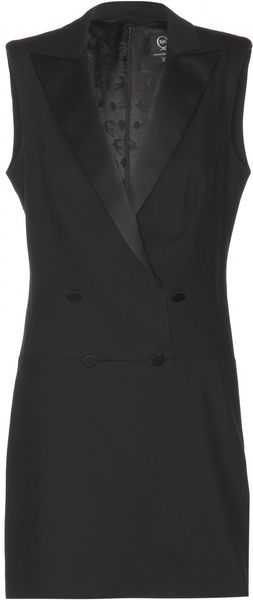 Mcq By Alexander Mcqueen Tailored Tuxedo Dress in Black (velvet black ...