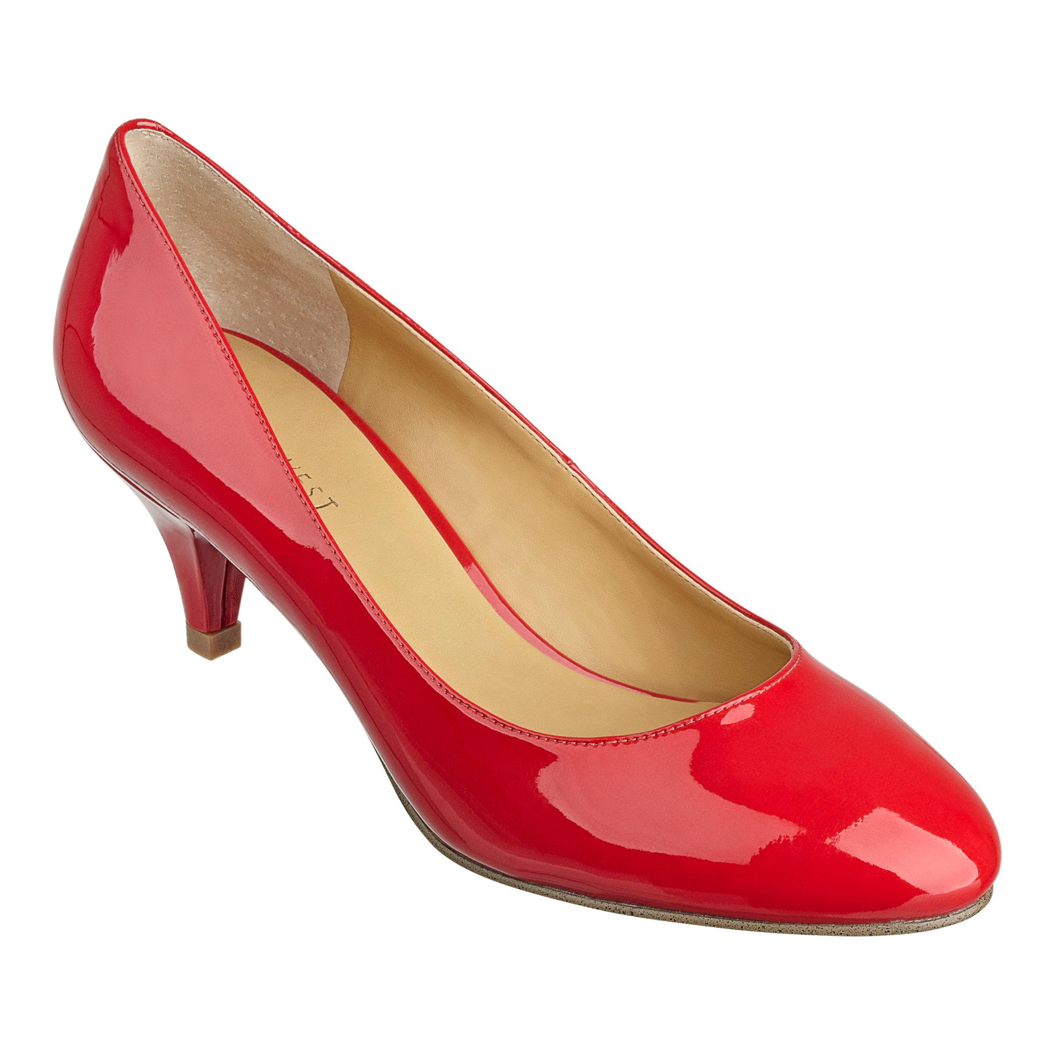 Nine West Swaymeso Round Toe Pump in Red (RED SYNTHETIC) | Lyst
