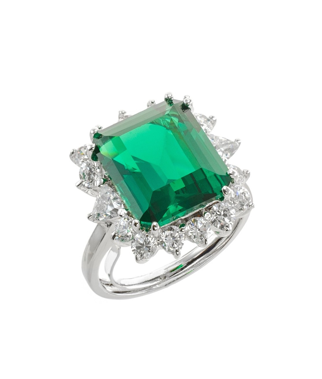 Kenneth jay lane Framed Asscher Cut Emerald Ring in Green (emerald) | Lyst
