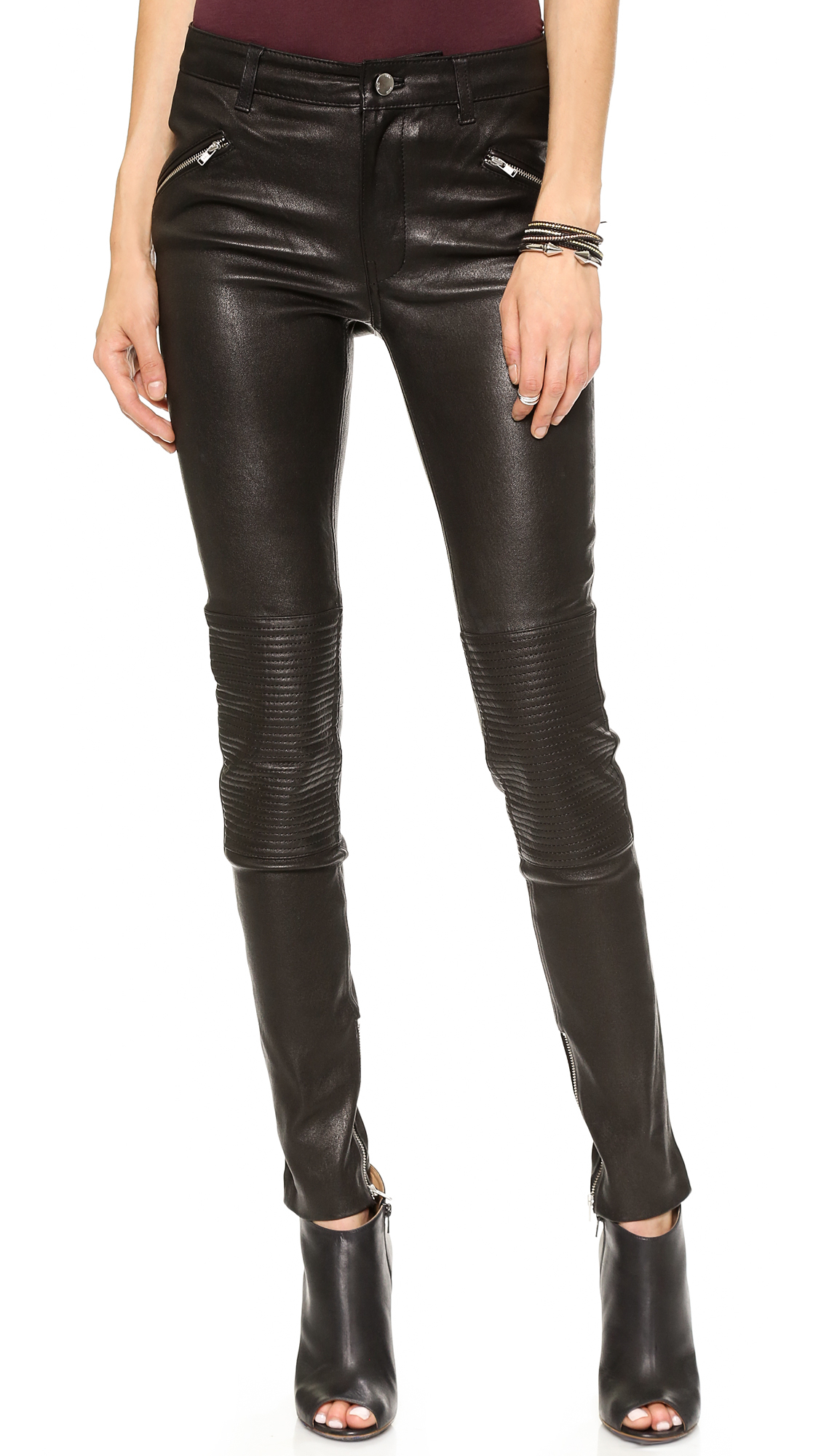black biker pants