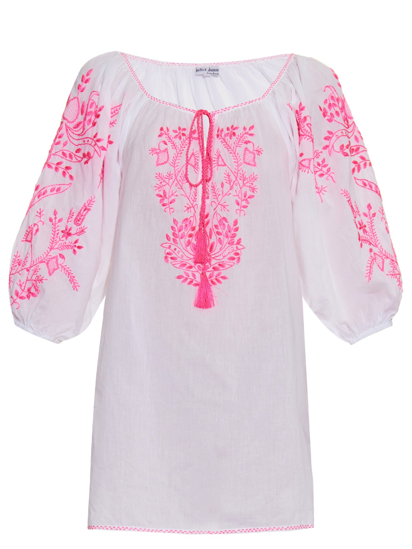 Lyst - Juliet Dunn Hand-embroidered Cotton Kaftan in Pink