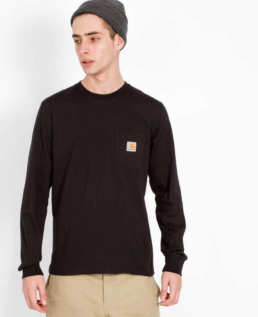 Lyst - Carhartt wip Long Sleeve Pocket T-shirt Black in Black for Men