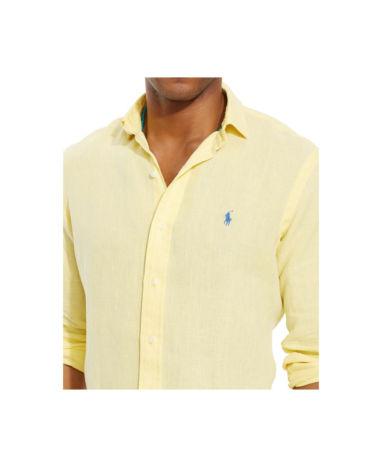 Lyst Polo Ralph Lauren Linen Sport Shirt in Yellow for Men